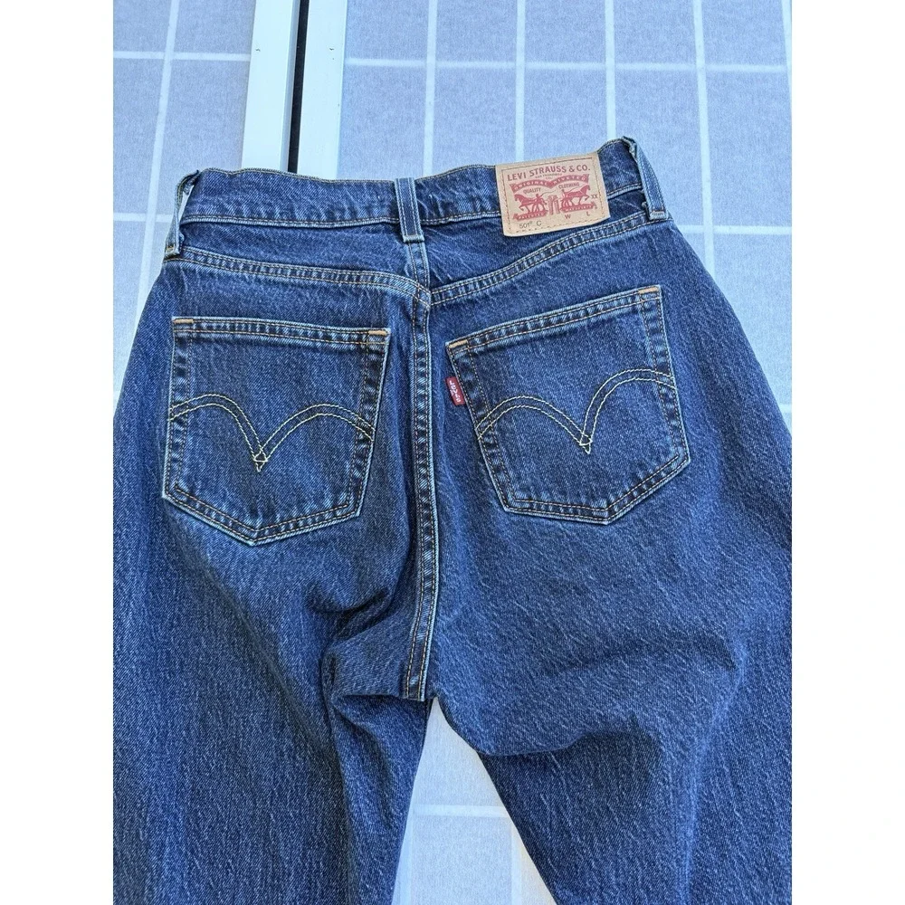 Levi's 501 Curve Jeans Women Dark Wash Button Fly 24 x 30 Super High Rise Sz‎ 00